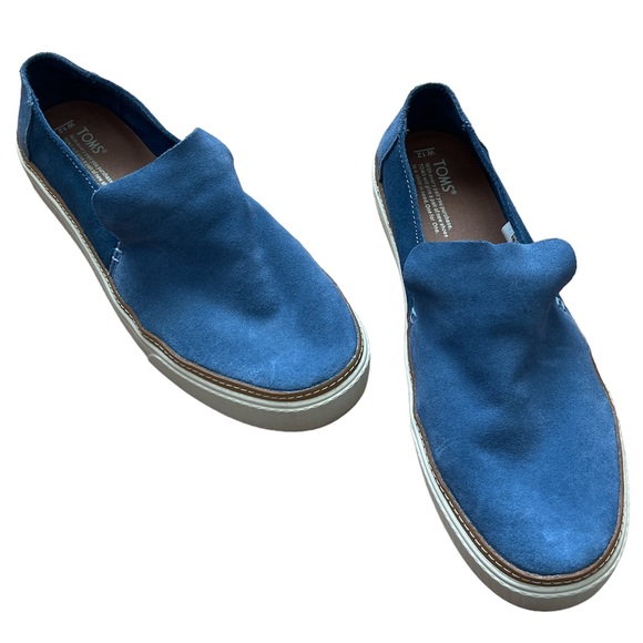 NWOT Toms Women’s Sunset Infinity Blue Oceana Suede Slip On Loafer, Size 12 - Picture 1 of 10
